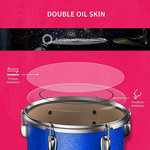 Cuoote 22 Inch 5 Piece Full Size Complete Adult Drum Set With Adjustable Throne, Pedal & 2 Drumsticks,Thick Drum Skin & Double Braced Hardware, Stainless Steel Cymbals, Blue #TOP2