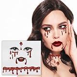 Parma77 Vampire Face Jewels, Vampire Costume Women Face Jewels Stick on, Vampire Accessories Vampire Face Stickers Halloween Costumes for Women Girls