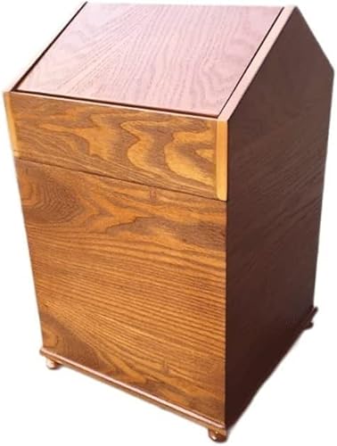 DHAEY Botes de basura de cocina, contenedor de basura, contenedor de basura de madera de 5 L1.3 con barril interior para oficina, hogar y cocina