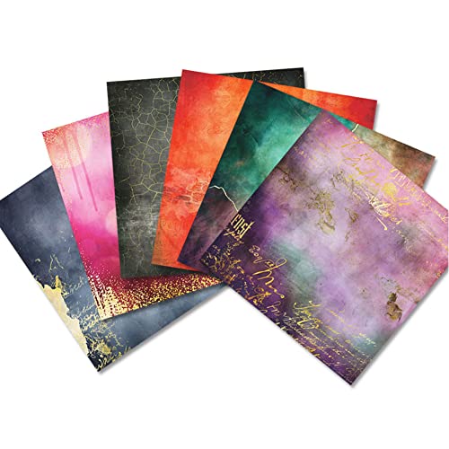 Scrapbook Paper Pad Pack 12x12,Brilliant life Vintage Pattern Double Sided Printed Classic Old Looking Background Craft Paper for Scrapbooking Card Making Decoration,12 Designs 24 Sheets