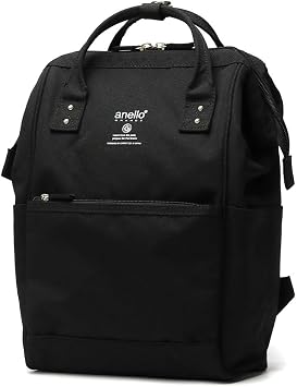 Anello Grande SPS GUB3014Z Backpack with Clasp, Small, A4 Base, Water Repellent, Multi-Storage, Black