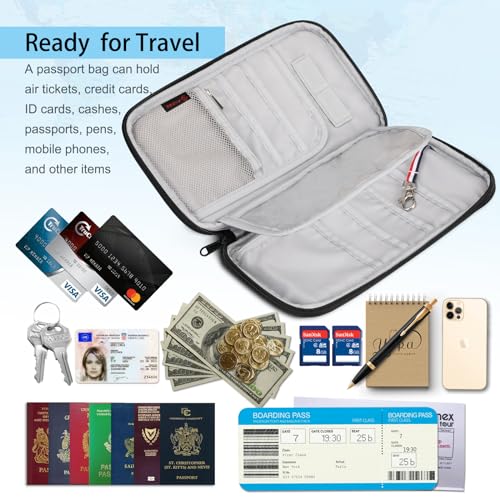 Fintie Carteira para passaporte familiar para 6 pessoas, grande capacidade, com bloqueio de RFID, or