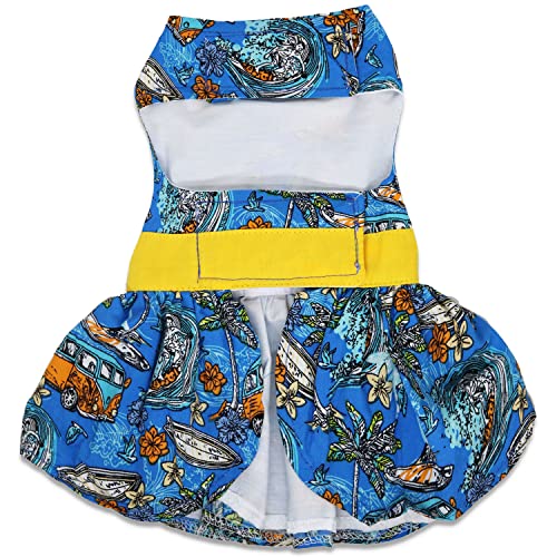 Small Dog Dresses For Small Dogs Girl Dog Summer Clothes Hawaiian Puppy Dress For Girls Floral Harness Dog Dresses With Leash Set #TOP2