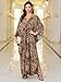 KEYLORTING Women’s Kaftan Beach Cover Up Dress Plus Size Summer Swimsuit Loungewear Maxi Dress Brown Leopard