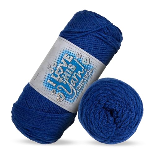 Image of Hobby Lobby I Love This Yarn, 100% Acrylic, 80 Royal | 4 Medium Weight, 355 Yards Per Skein, For Crocheting & Knitting