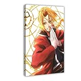 Poster sur toile représentant une fraternité, un anime, un alchimiste japonais, une fraternité, une décoration murale pour salon, une chambre à coucher, un cadre de 40 x 60 cm