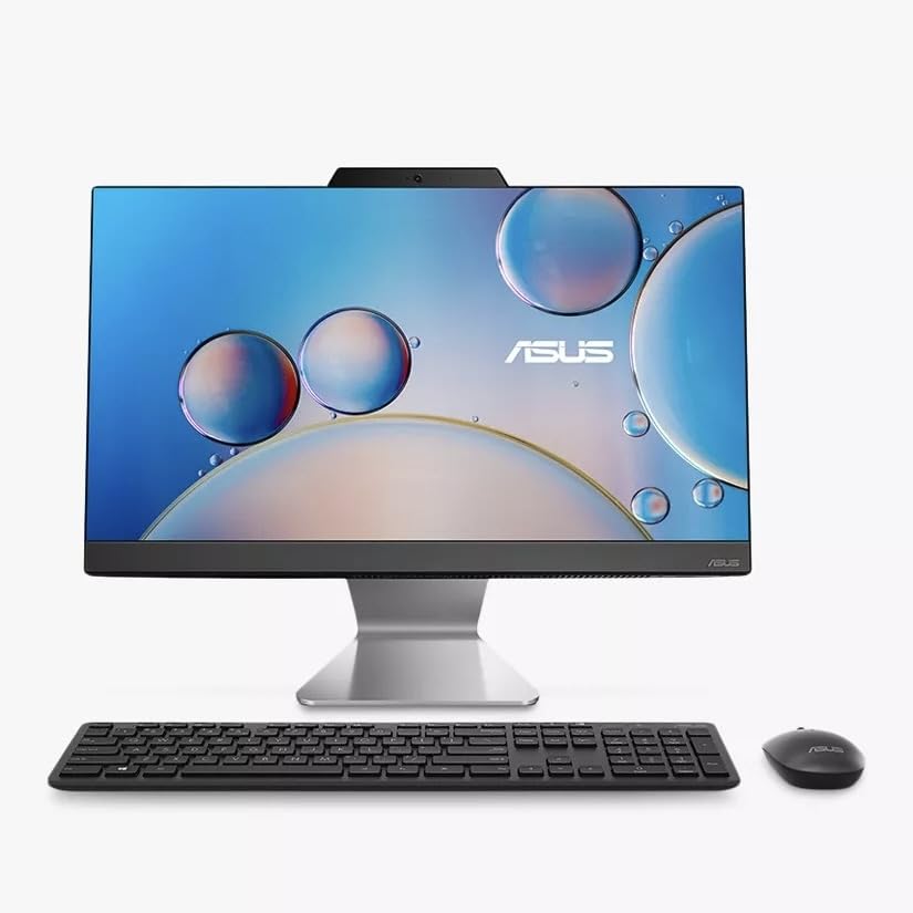 asus AIO A2302 21.5-Inch FHD All-in-One Desktop PC (Intel Pentium Gold 8505, 4GB RAM, 256GB SSD M2 NVMe, Intel UHD Graphics, Windows 11) - Black