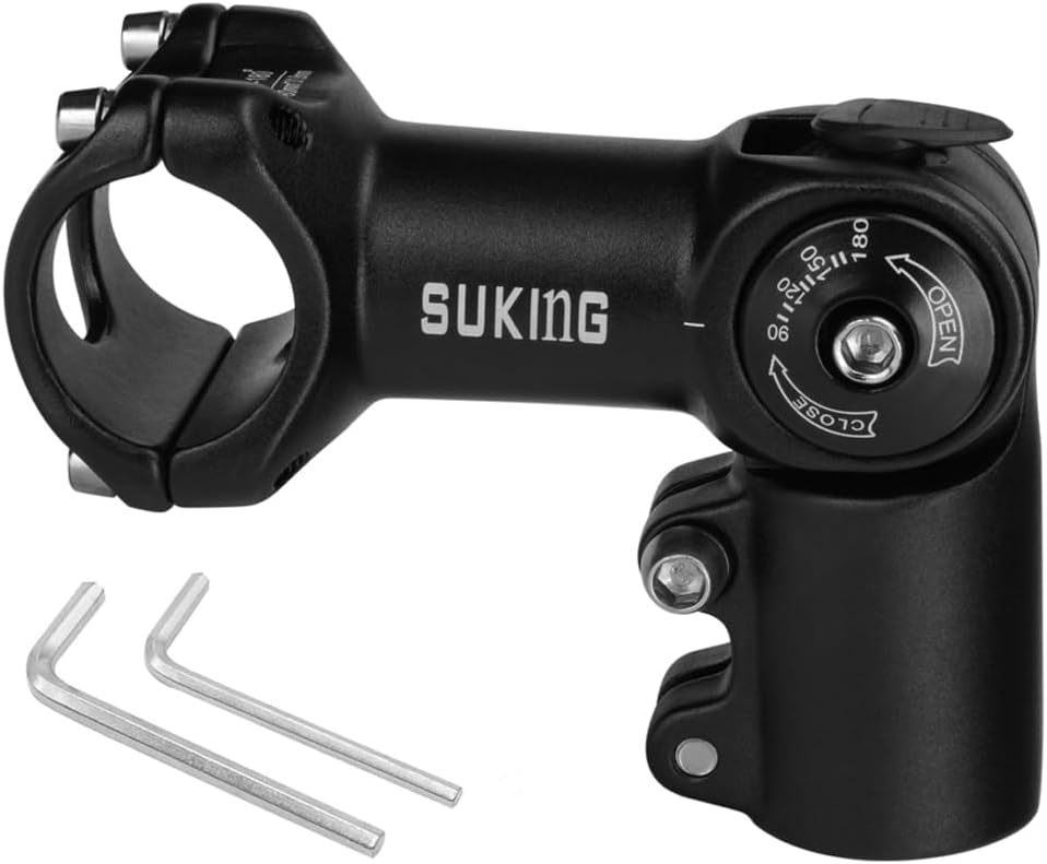 CYSKY Adjustable Bike Stem 25.4 31.8 Handlebar Adjustable 0-90 Degree 60/80/93/100mm, MTB Stem Handlebar Bike Stem Riser for Mountain Bike Road Bike City Cycling