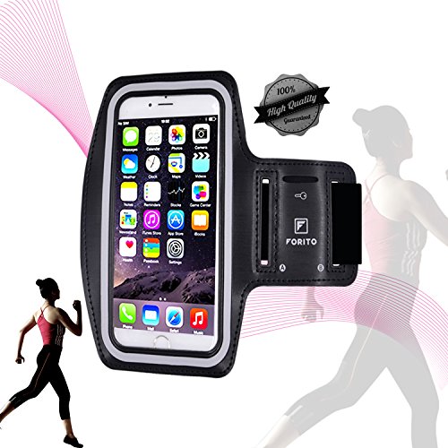 Forito Sport Armband For Apple Iphone 6 /6S & For Iphone 7(4.7 Inch) Also Fits For Iphone 5/5S/5C, For Galaxy S4 + Key Holder, Best For Gym, Workouts, Sports Running (Black) #TOP13