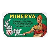 Minerva - Gourmet Canned Skinless and boneless Sardines in olive oil - 4.23oz / 120gr (Pack of 5 cans)
