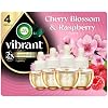 Air Wick Plug-In Scented Oil Refills, 4 Count, Cherry Blossom & Raspberry, Essential Oils