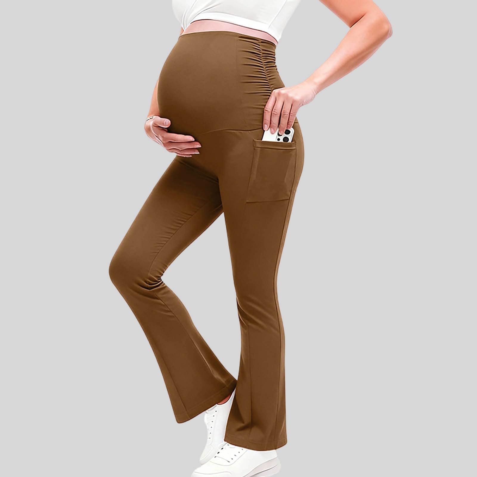 Generisch Umstandshose Umstandsmode Freizeithose Stretchgummi Yogahose Workout Elastisch Schwangerschaftsleggings Sportleggings Einfarbig Umstandsleggings Jogging High
