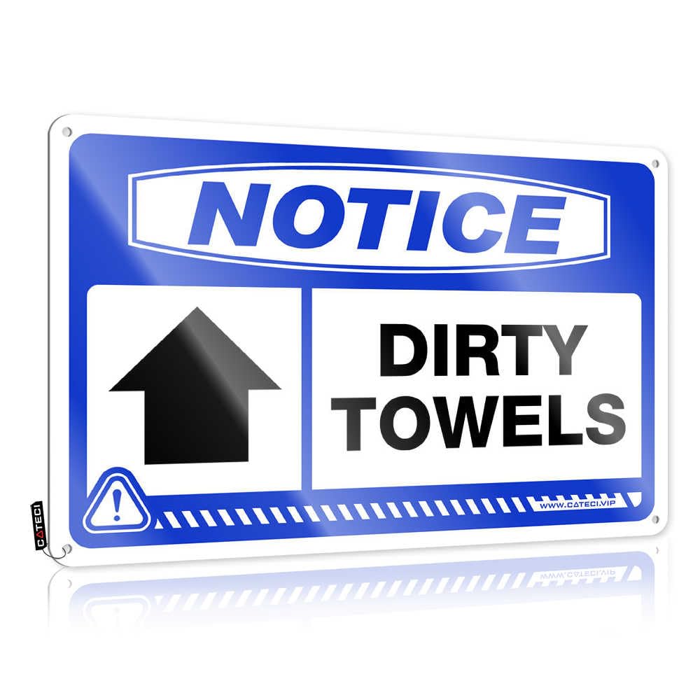 Fzfn Colour Notice Dirty Towels [Up Arrow] Waterproof Quality - Mimosa Funny Vintage Signs Wall Art Decoration(30X40cm)