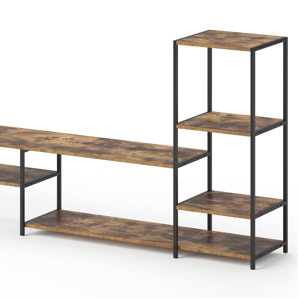 Vicco Meuble TV Fyrk, Bois Antique, 226x93cm, avec des étagères Ouvertes pour Le Rangement des appareils multimédias