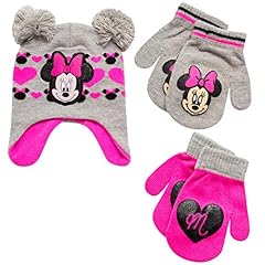Minnie Pink/Heather Grey Print Mittens