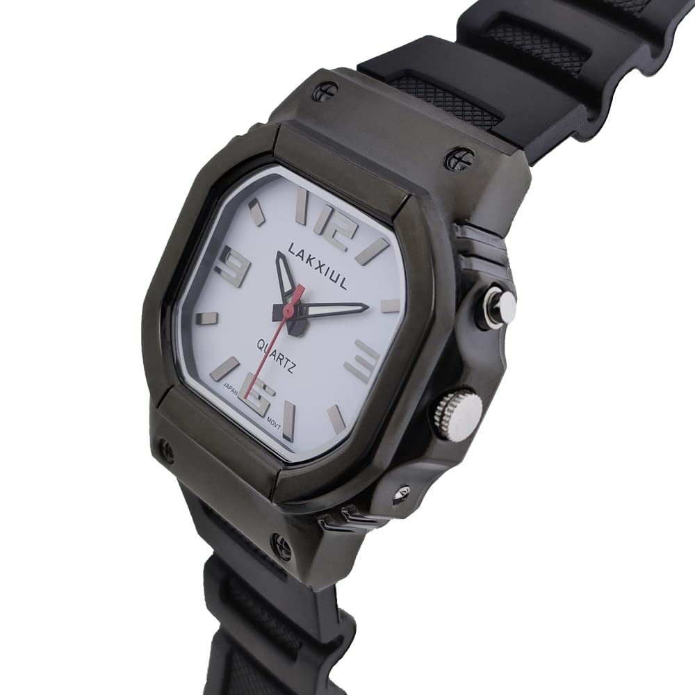 Orologio parlante vocale inglese per non vedenti, ipovedenti o anziani, cassa nera, cinturino nero