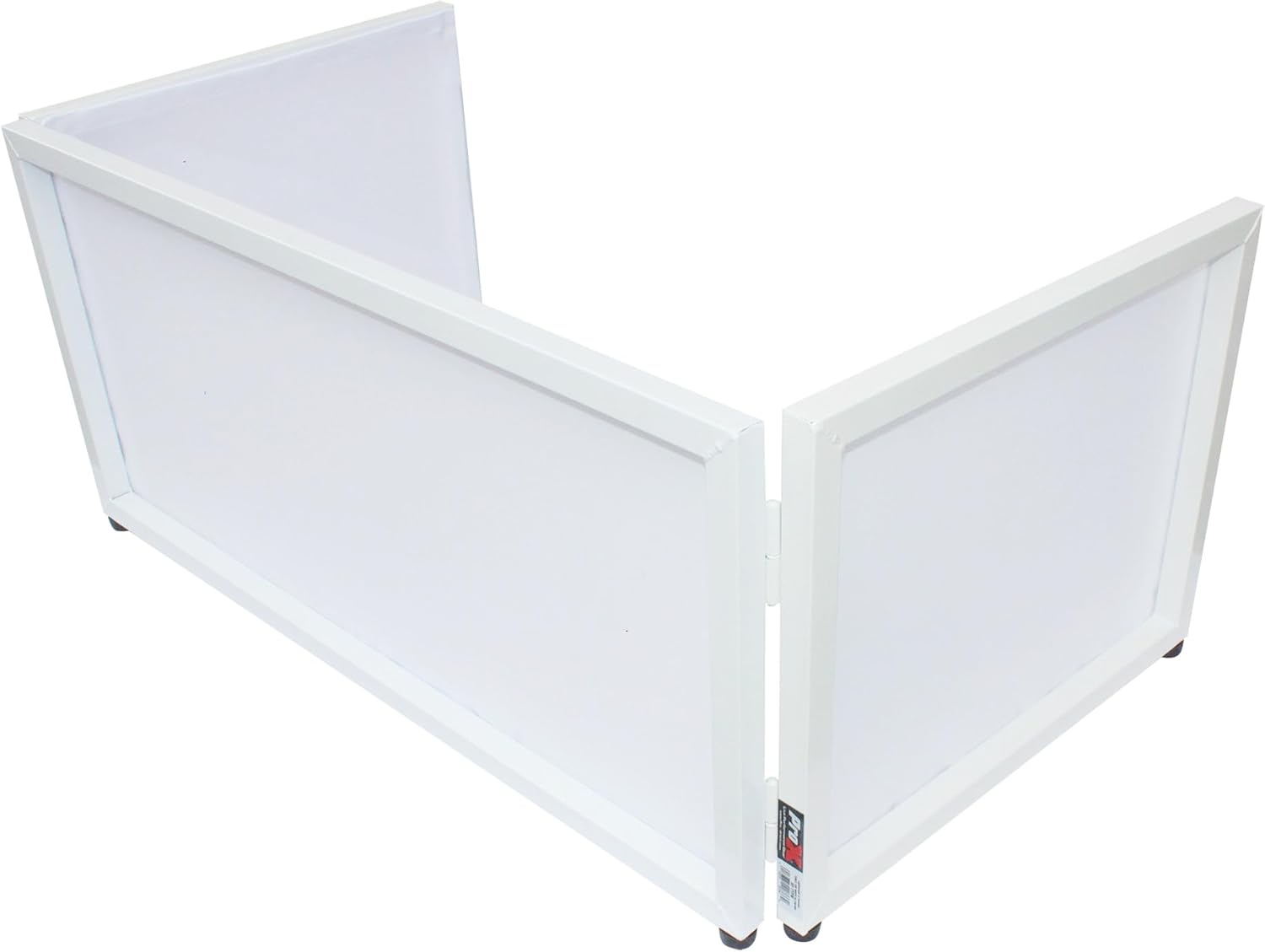 ProX XF-TTFW White Frame 6 Ft foldable 4 Panel Tabletop DJ Facade Front Board booth with Black and White Scrims and poratble bag
