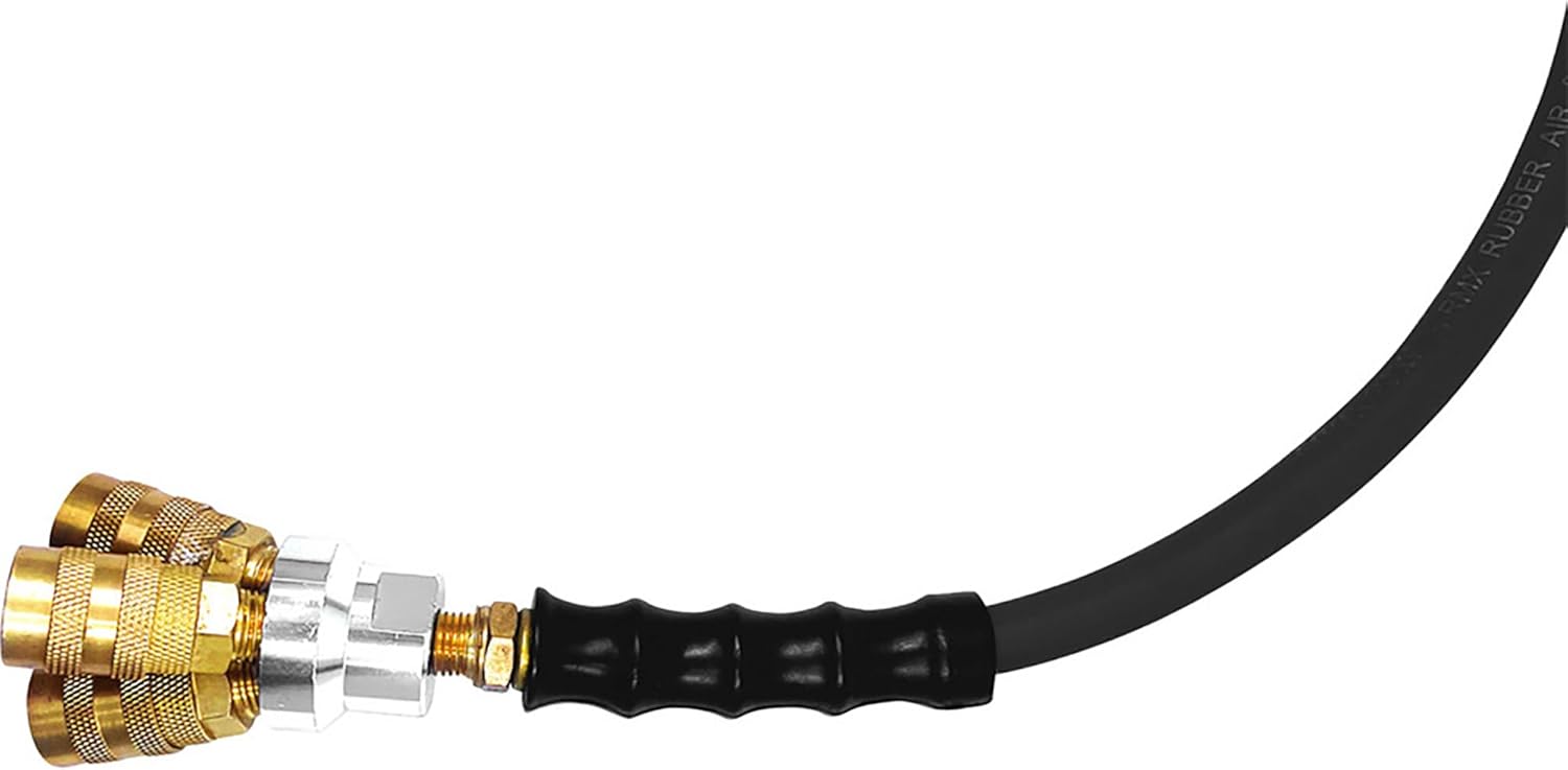 Klutch Professional Lead-in/Whip Hose with 3-Way Coupler, 3/8in. x 3ft., 300 PSI, Model# TLEX3803-3W-NT