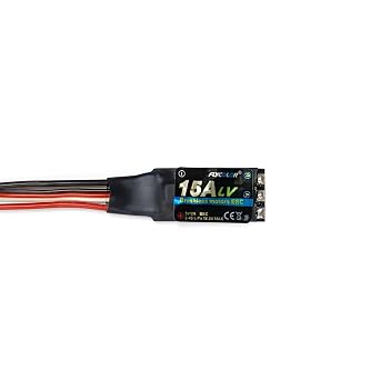 FLYCOLOR 15A ESC for RC Brushless Motor Electric Speed Controller Built-in 5V/2A BEC, Support 2S-4S LiPo Radiolink A560 Airplane Replacement