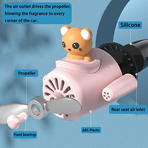 Car Air Fresheners Cartoon Cute Style Pilot Automotive Air Outlet Fan Creative Car Solid Perfume Decoration (Pink Mouse) #TOP2