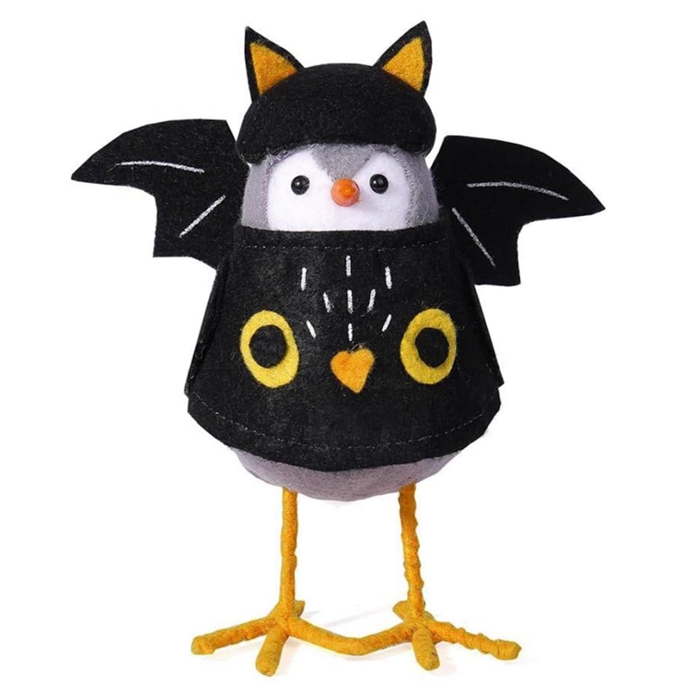 CTRLZS Halloween Standing Bird Statue, Ghost Bird Statue, Halloween Bird Doll, Desktop Home Window Decoration Black