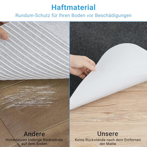 COSYLAND Bodenschutzmatte, Stuhlmatten Bürostuhlunterlage, Multifunktionaler Stuhlteppich, Büromatte für zu Hause, Büro,Grau