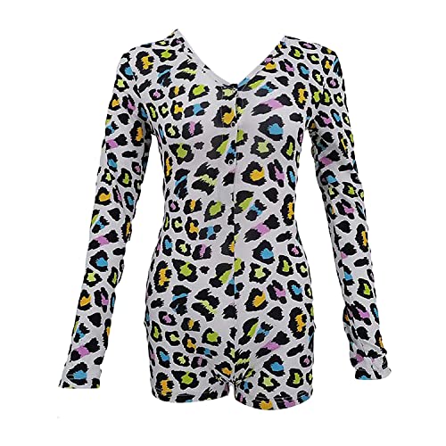 Body sexy con cuello en V blanco, manga larga holgada y suave para descansar en casa talla S