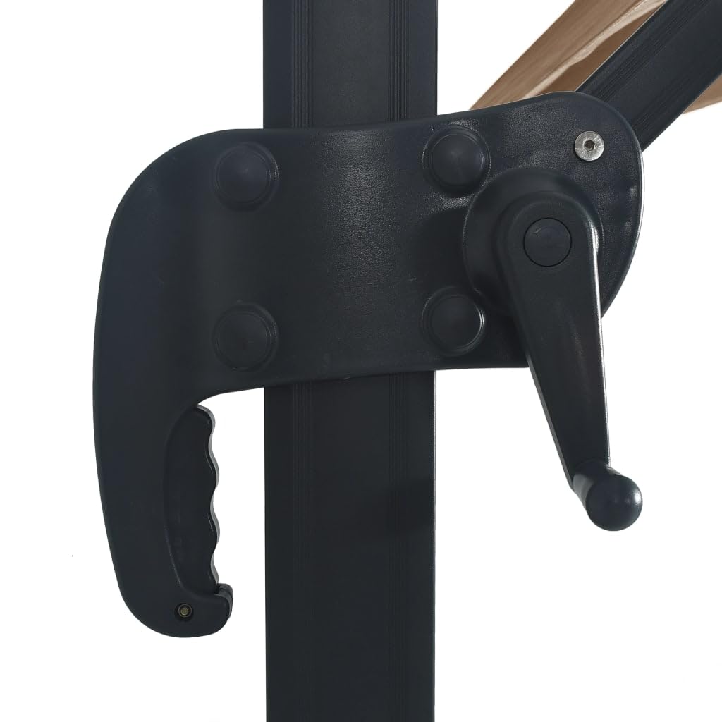 Homgoday Sombrilla voladiza jardín Luces LED Poste Aluminio Taupe 4x3 m Sombrilla de Jardín,Protección UV Sombrilla Jardín Grande Orientable Jardín Parasol Balcón