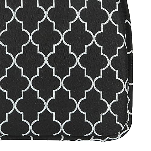 Klear Vu Omega Non-Slip Universal Chair Cushions For Dining Room, Kitchen And Office Use, U-Shaped Skid-Proof Seat Pad, 15X16 Inches, 4 Pack, 22 Geo Black #TOP3