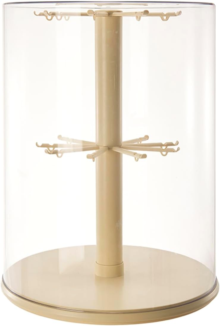 Rotating Display Case - 360° Clear Figure & Keychain Display Case with Dust Proof Cover,for 17/15cm Plush Dolls, Stackable Holder Display Shelf for Collectibles,NO Dolls (Rotate)