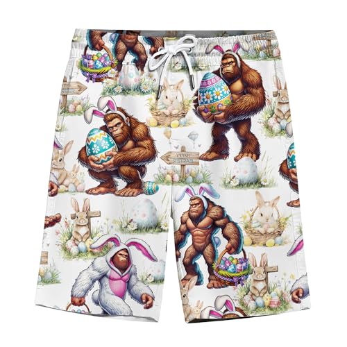 Funny Holiday Pattern Hawaiian Shorts for Men Colorful Swim Trunks Hawaiian Mens Shorts N2