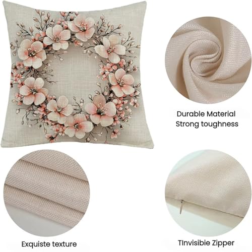 Housses de Coussin Canapé Beige 24x24 Extérieur Imperméable Lin Idéal