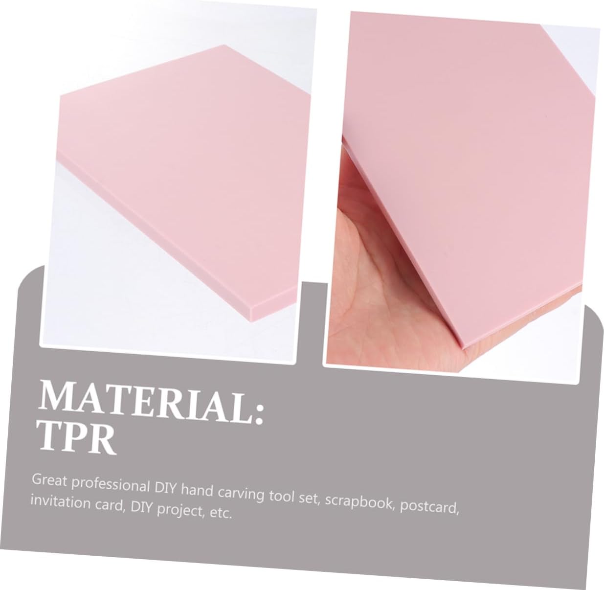 6pcs Rubber Carving Blocks for DIY Stamp Supplies TPR White