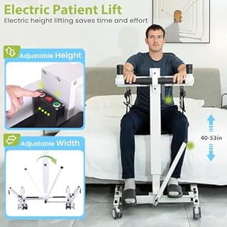 AUVKMUY Electric Patient Lift Transfer Chair - Folding Portable Handicap Lift for Home/Car/Bathroom,260LBS Capacity Upgrade Electric Transfer Lift for Seniors