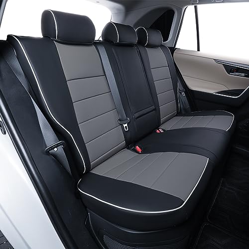 Image of EKR Rav4 Seat Covers Custom Fit for Toyota Rav4 XLE,Platinum,Limited 2013-2018 & SE 2016-2018, Leather Car Seat Cover Full Set for SUV,Faux Leather(Black /Gray)