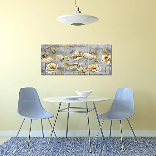 Ryounoart 3 Piece Poppy Canvas Wall Art Vintage Poppies Flower Painting Pictures Framed Artwork For Living Room Bedroom Kitchen Wall Decor Ready To Hang #TOP2