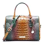 Makcr Joacbv Bolsas de crocodilo com alça superior para mulheres, bolsas de couro transversais, bolsa moderna de grande capacidade com alça de ombro, 1 pavão azul 1