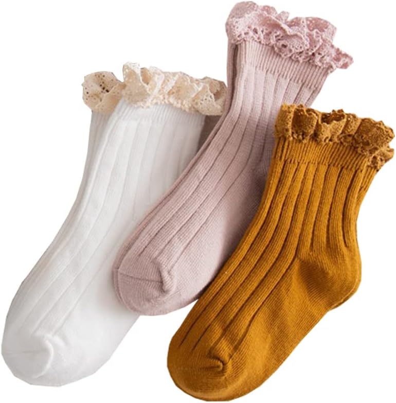 Little Girls Vintage Ruffle Ankle Lace Socks Toddler Girl Boot Socks