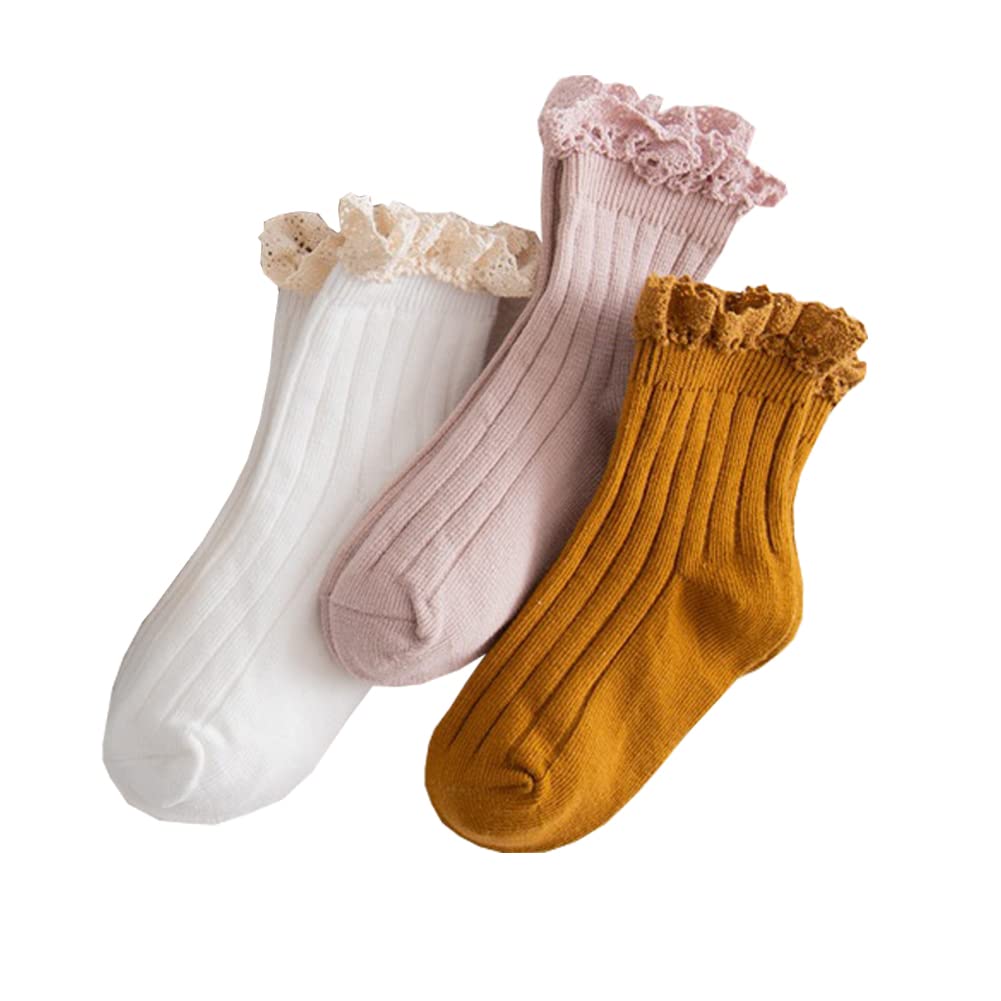 Pequeñas niñas vintage volantes tobillo encaje calcetines niño niñas botas calcetines