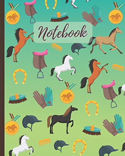 Notebook: Horse Racing & Equestrian Sport - Lined Notebook, Diary, Track, Log & Journal - Cute Gift for Kids, Teens, Men, Women Who Love Horse Riding (8 x10 120 Pages)