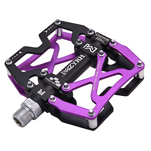 Image of MZYRH Mountain Bike Pedals, Ultra Strong Colorful CNC Machined 9 /16 inch Cycling Sealed 3 Bearing Pedals