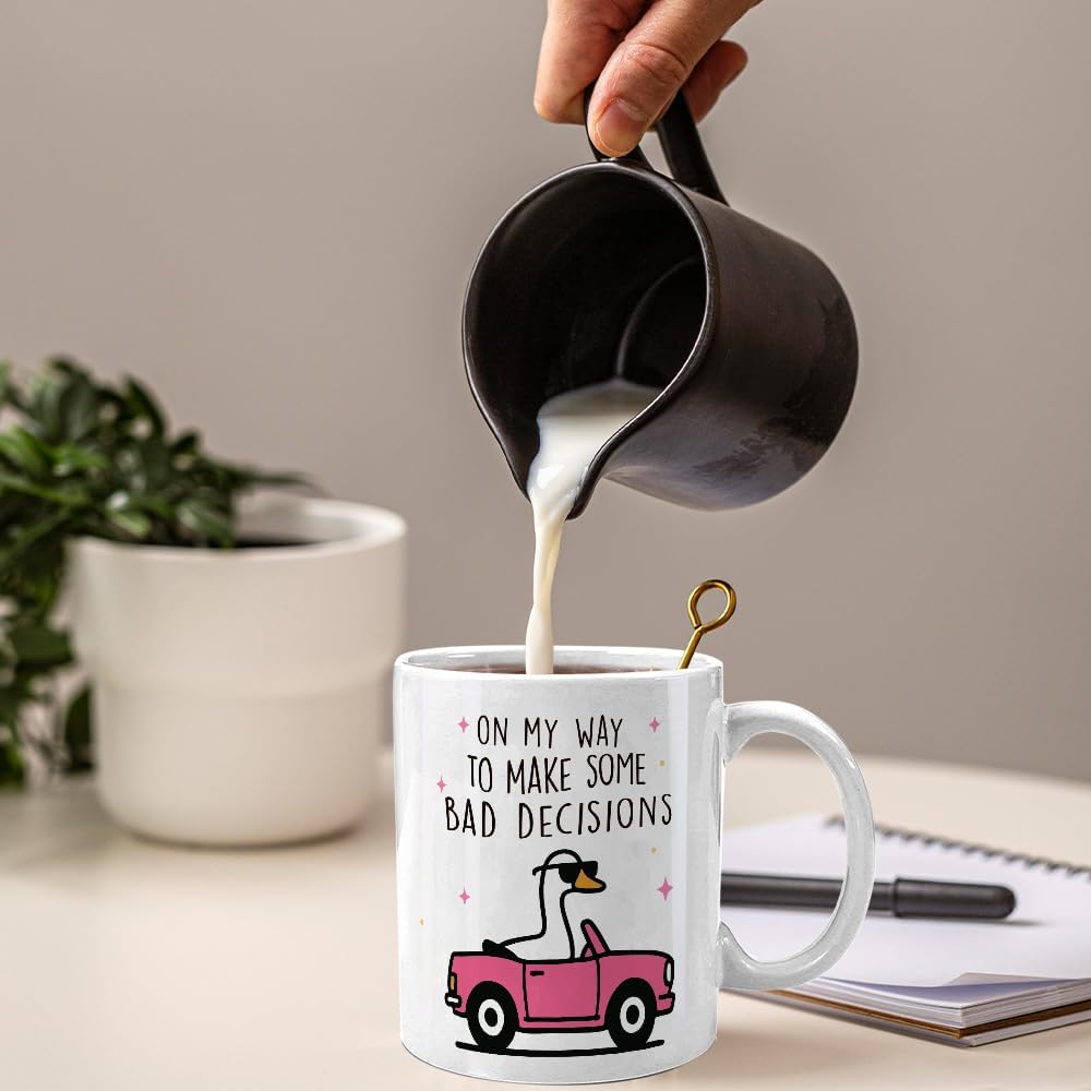 On My Way to Make Some Bad Decisions Mug - Funny Mug Gifts - Silly Goose Mugs - Christmas Gift for Best Friend Bestie Coffee Lover 11OZ - Image 5