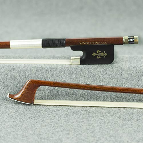Cello Bow 4/4 Size Carbon Fiber Core Hybrid Pernambuco Skin 122C Sartory Model Master Level Fleur-De-Lis Ebony Frog Warm Sweet Sound Premium Natural White Horse Hair For Porfessional Player #TOP5