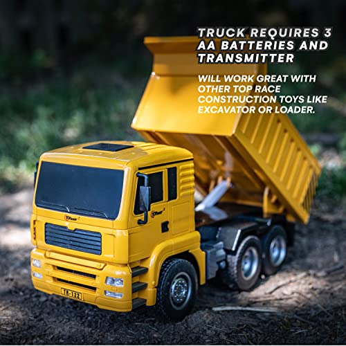 Top Race Remote Control Dump Truck Toy Rc Dump Truck Gift Toys For 8,9,10,11 Years Old And Older 6 Channel Construction Toys Remote Control Dump Trucks For Boys Tr-122 #TOP3