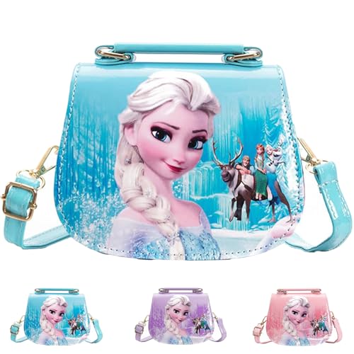 YOUYIKE Bolso Niña, Bolsos Bandolera Infantil Dibujos Animados, Bolso de Mano para Niña con Correa de Hombro Ajustable, Bandolera Infantil, Bolsos Moda para Niñas Día o Viaje(Azul)
