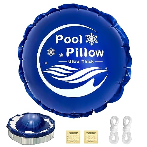 4 x 4ft Pool Pillows for Above Ground Pools, 0.4mm Thicker PVC Winterize Pool Closing Kit, Durable Pool Cover Air Pillow Kit for Winter to Support Covers, Rope Included, Round, 1 Pack