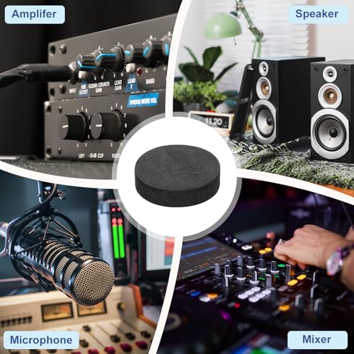 QUARKZMAN 8 Stück Lautsprecher Isolationsfüße Einseitige 40mmx10mm rutschfeste Schaumstoff-Stoßdämpfer-Basisunterlage Verstärker-Standfüße Matte für Lautsprecher HiFi Heimkino, Schwarz