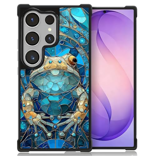 ZHEGAILIAN Case for Samsung Galaxy S26 Ultra, Shockproof 4 Corner Air Cushion + Soft TPU Bumper with Anti-Slip Grip & Stylish Pattern for Men Boys & Woman Girls Blue Frog Stained Glass