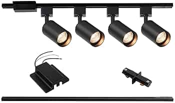 Hiiglxii 4-Light LED Track Lighting Kit with 3.3FT H Track