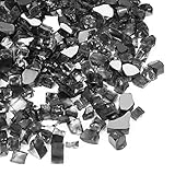 SHINESTAR 15 LB Fire Pit Glass, Reflective Fire Glass for Propane Fire Pit, Fireplace, 1/2 Inch, Black